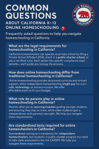 California online home school k-12 FAQ's